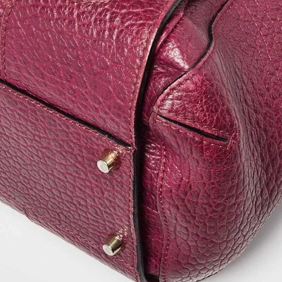 Burberry Purple Heritage Grain Leather Small Gladstone Bag - Picture 2 of 12